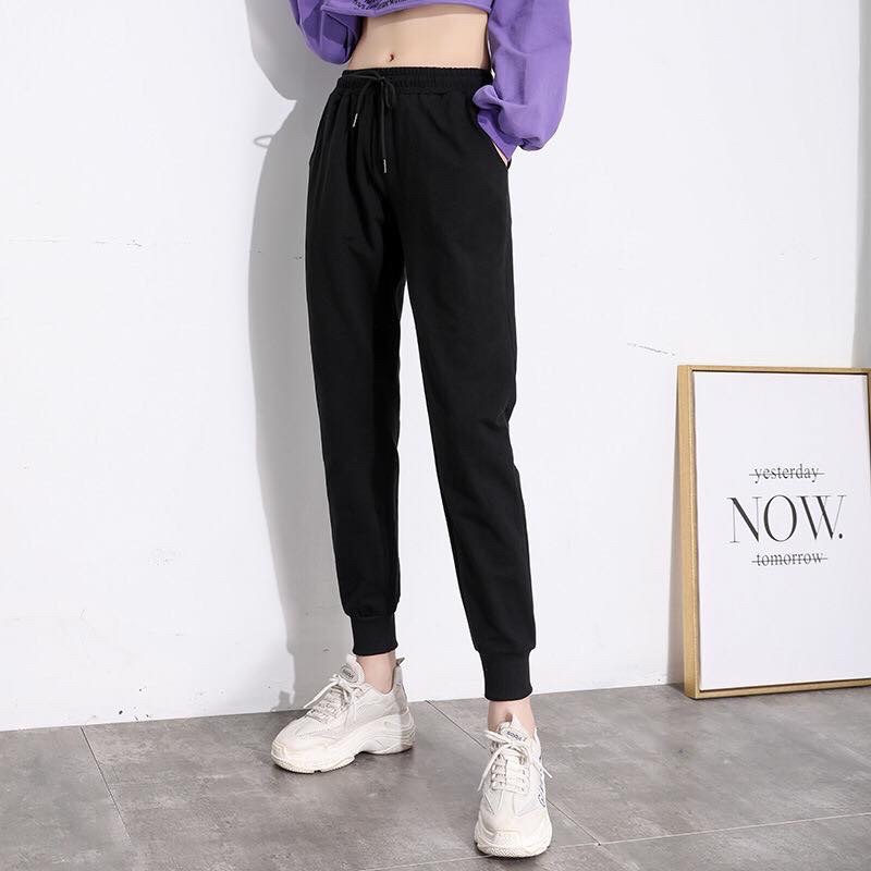 ( CHẤT ĐẸP ) Quần Jogger Thun Basic Đen - Kiểu dáng quần thể thao, chất liệu thun umi co giãn, thoải mái