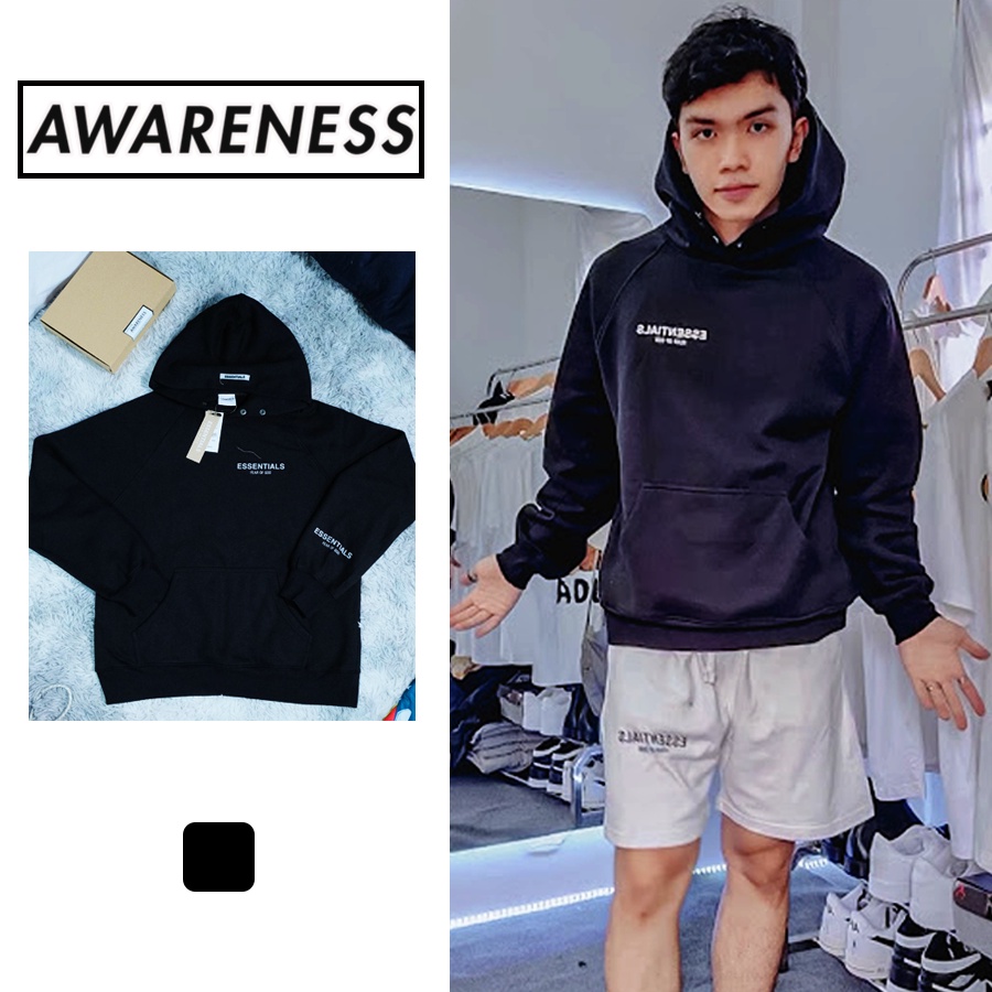 Áo Hoodie Essentials Logo Phản Quang - Áo Hoodie Unisex vải nỉ có nút cài - awareness