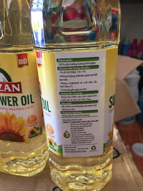 Dầu ăn mêizan hướng dương 1l