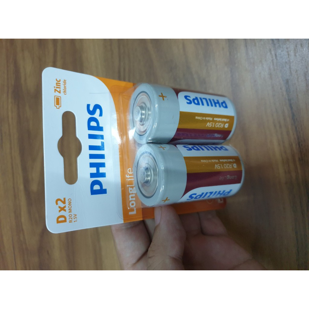 Pin D Philips R20L2B97 Zinc 1.5V (Pin Đại D) - Điện gia dụng Hoàng Kim