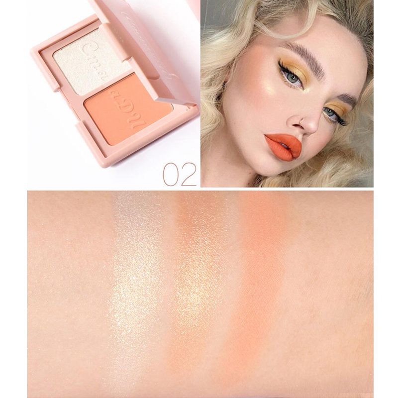 【shiny b&s】Blush 3 Colors Blusher Palette highlighter Brightening contour powder Face Makeup Cosmetics | BigBuy360 - bigbuy360.vn