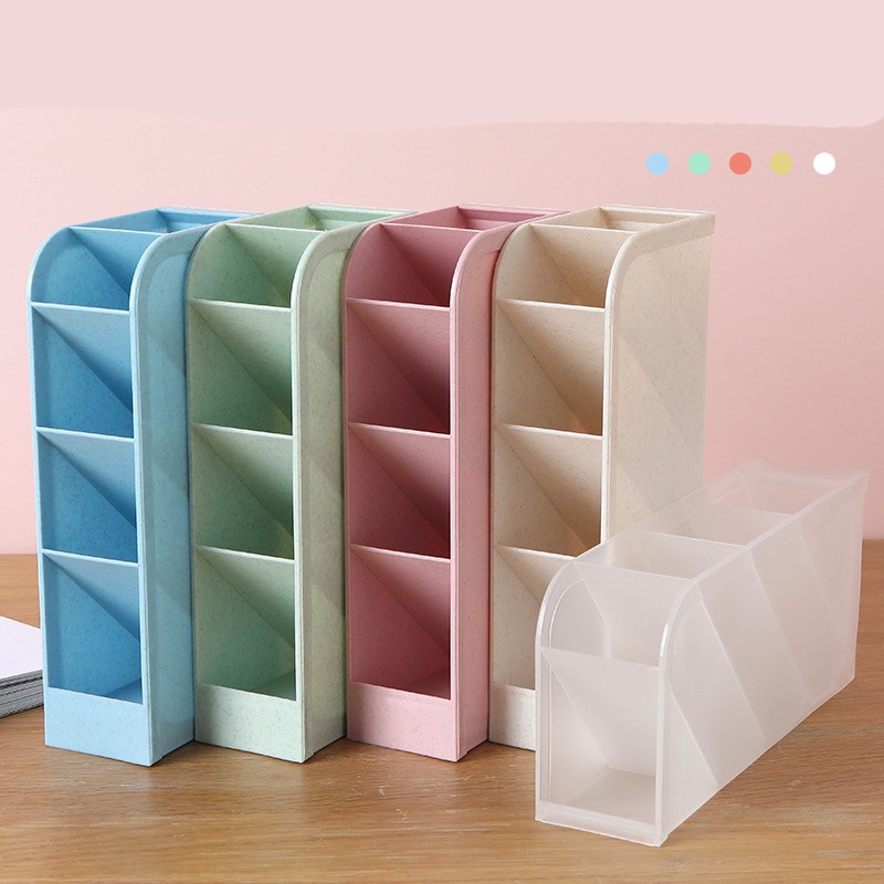 Kệ ống đựng bút 5 tầng mỹ phẩm Xanh/ Trắng/ Hồng ngăn màu siêu đẹp K12