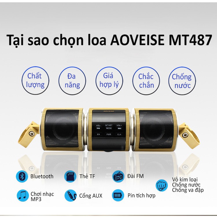 Loa Bluetooth chuyên dụng cho xe gắn máy AOVEISE MT-487