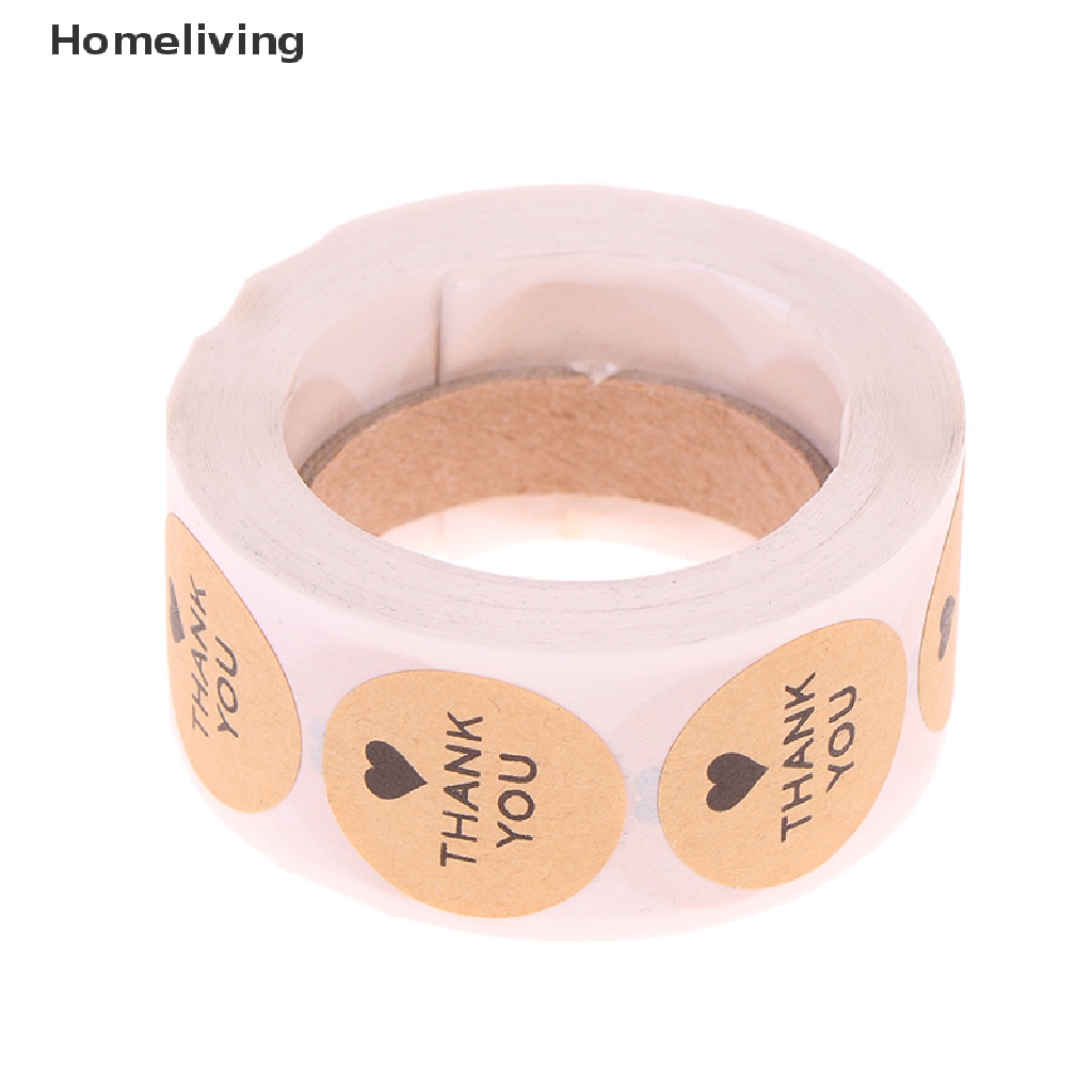 Cuộn 500 Miếng Dán In Chữ thank you with heart Trang Trí Sổ Tay diy