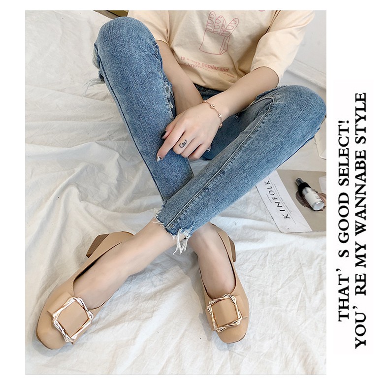 Giày Búp Bê Mũi Vuông Phối Nơ Xinh Xắn Dành Cho Nữ 2021 | BigBuy360 - bigbuy360.vn