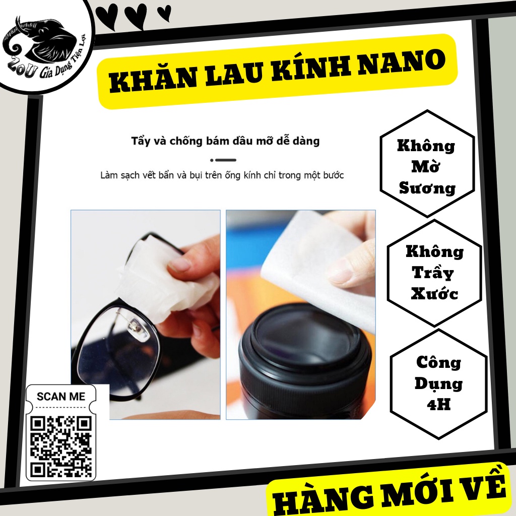 [FREESHIP] Combo 20 Cái Khăn Lau Kính Nano Chống Mờ Hơi Sương, Làm Sạch Kính Mắt