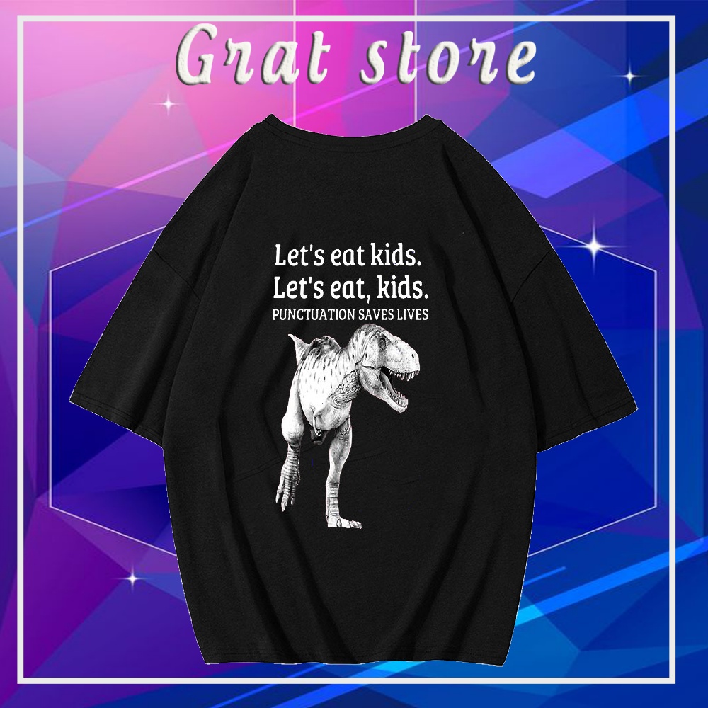 Áo thun hot trend nghệ thuật hình khủng long cổ điển áo phông tay lỡ dáng rộng unisex form rộng oversize POD202111030
