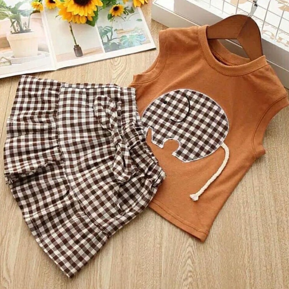Bộ Váy Áo Trẻ Em 1-6 Tuổi Hình Voi LEKBONG
