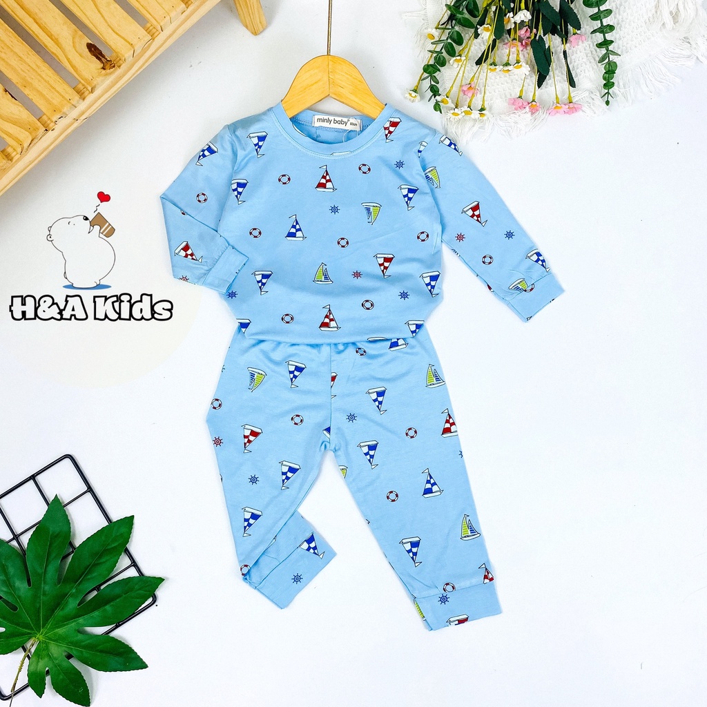 [Bé 19-33kg] Bộ dài tay thun lạnh in hình toàn thân Minky Mom mềm mịn mát cho bé trai bé gái - HÀNG LOẠI 1