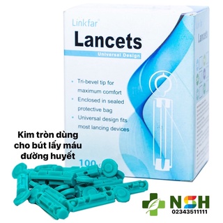 ❤️[KIM MẢNH CHÍCH KHÔNG ĐAU] Hộp 100 KIM CHÍCH MÁU, KIM LẤY MÁU ĐẦU TRÒN CHO MÁY ĐO ĐƯỜNG HUYẾT TIỂU ĐƯỜNG Blood Lancets