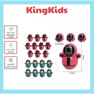 Lật đật Squid game mini xanh đỏ dễ thương cho bé trai KingKids