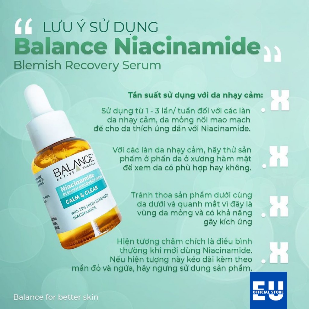 Serum giảm mụn mờ thâm Balance Active Formula Niacinamide 15% Blemish Recovery Serum 30ml