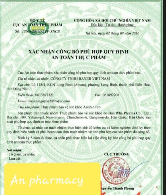 Antibio pro men vi sinh Hàn Quốc gói 1g