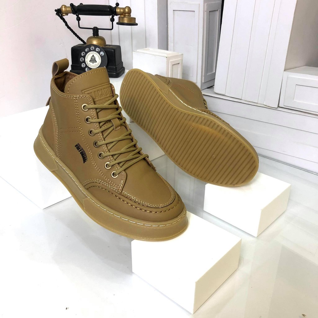 Giày Cao Cổ Nam ⚜️𝑭𝑹𝑬𝑬𝑺𝑯𝑰𝑷⚜️ -  Da Thật Hàng Siêu Đẹp - Hàng Nhập Quảng Châu - SNK8103 Màu Nâu Rêu | BigBuy360 - bigbuy360.vn