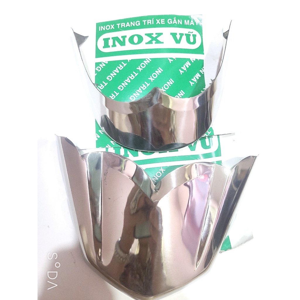 Combo Ốp dè INOX xe máy Shark 125i + 150i  + 1 tem logo titan tài lộc