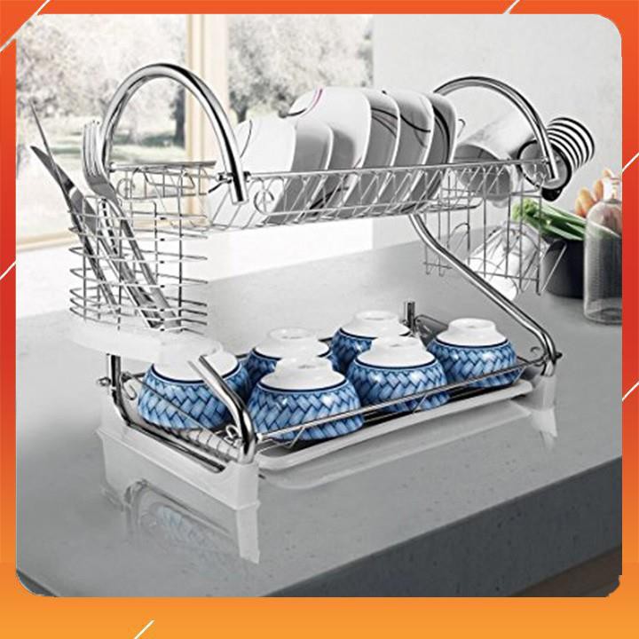 Giá để chén bát inox 2 tầng | BigBuy360 - bigbuy360.vn