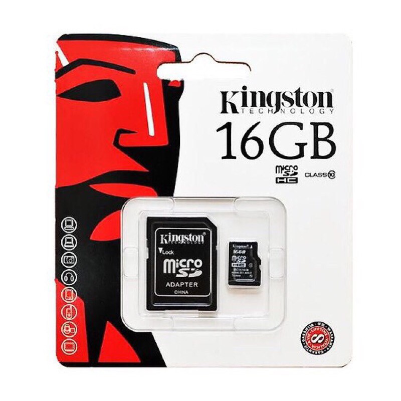 Thẻ nhớ 16GB Kingston MicroSD Class 10 (Kèm Adapter) | BigBuy360 - bigbuy360.vn