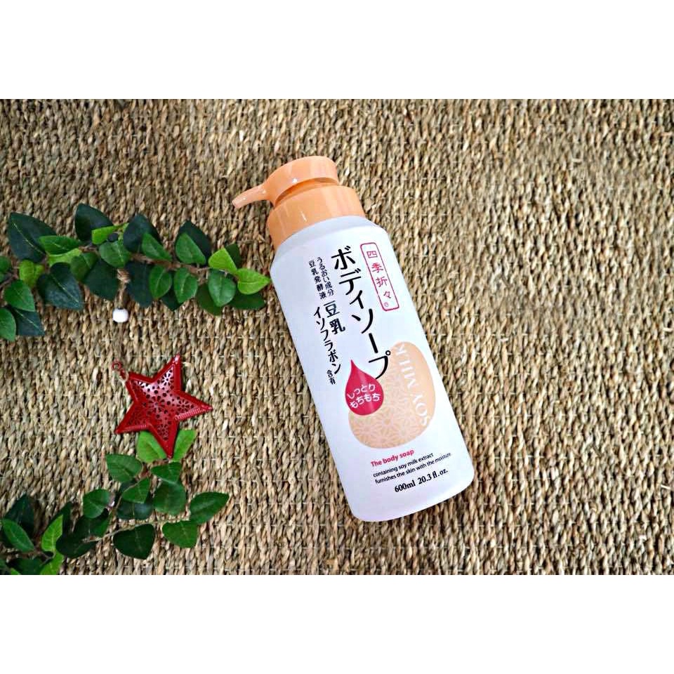 Sữa Tắm Dưỡng Ẩm Chiết Xuất Đậu Nành Shikioriori Soy Milk The Body Soap nhật bản 600ml
