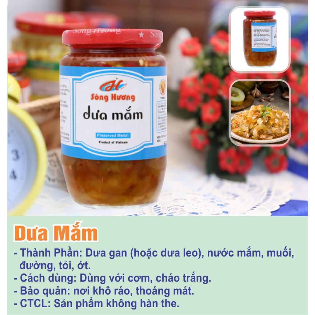 Dưa Mắm Sông Hương Foods Hũ 430g - Ăn kèm cơm , bún , phở , mì tôm , ăn vặt , thịt nướng