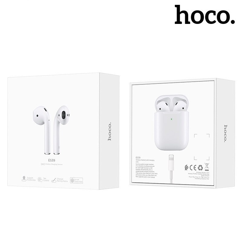 Tai Nghe Bluetooth TWS Hoco ES39 V5.0 tích hợp mic đàm thoại (Hộp sạc không dây)