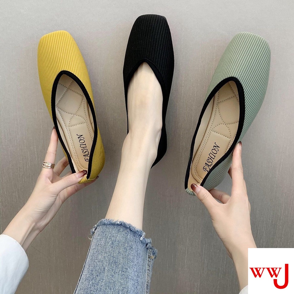 Giày Búp Bê Đế Mềm Mũi Vuông Size Lớn 35-43 41 Thời Trang Xuân Thu Cho Nữ