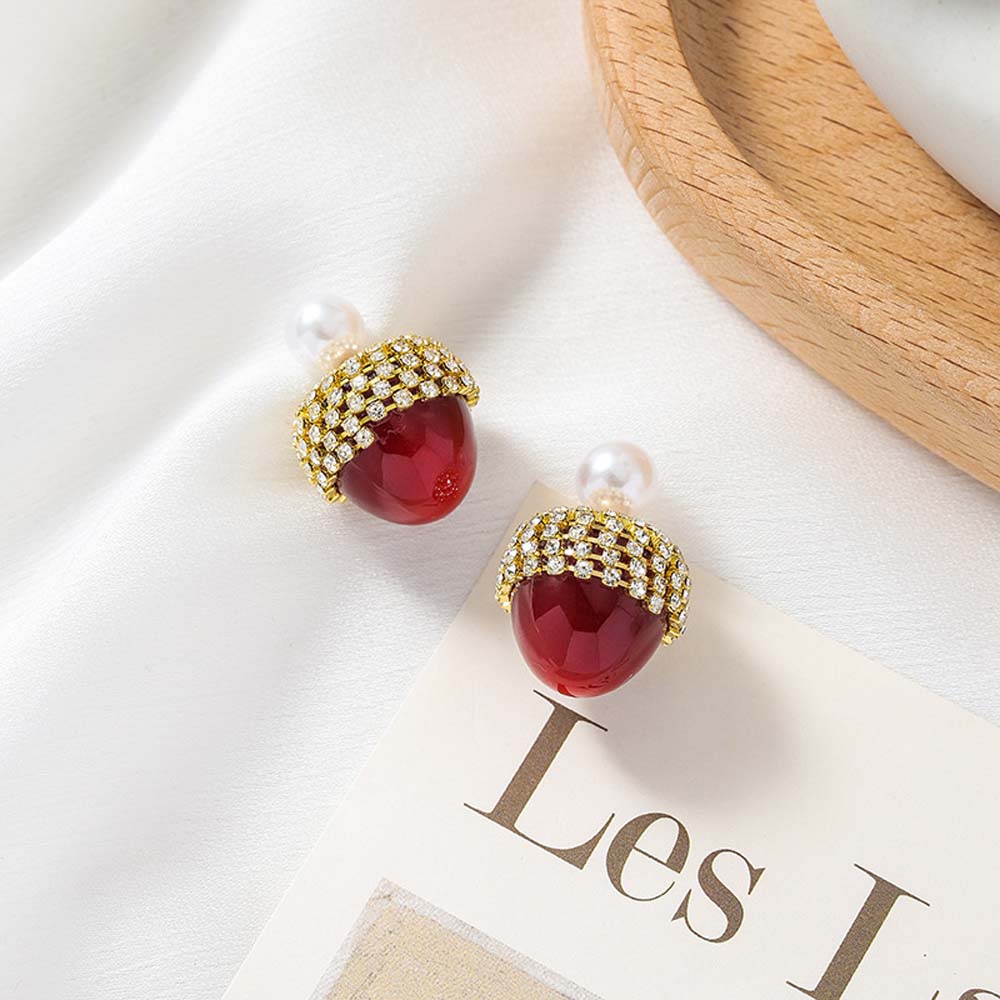 Khuyên Tai Nữ Trang Dáng Dài Tạo Hình Quả Cherry