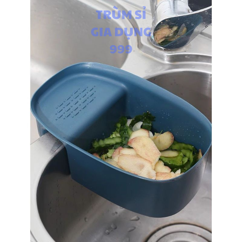 rổ lọc rác, khay rửa hoa quả gác bồn rửa chén tiện lợi. khay lọc rác mini thông minh, giỏ đa năng gác bồn rửa bác