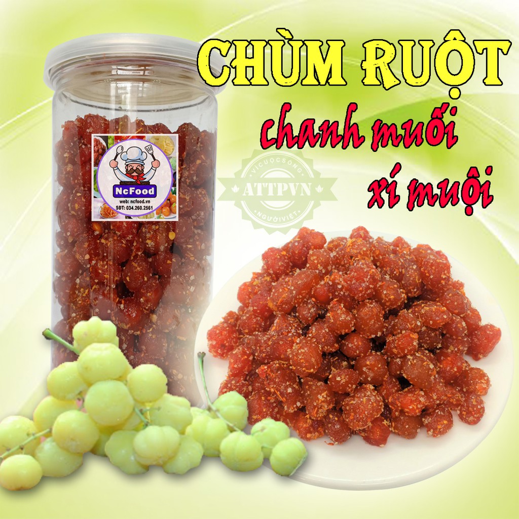 Chùm ruột sấy chanh muối Lon 500gr (NCFOOD)