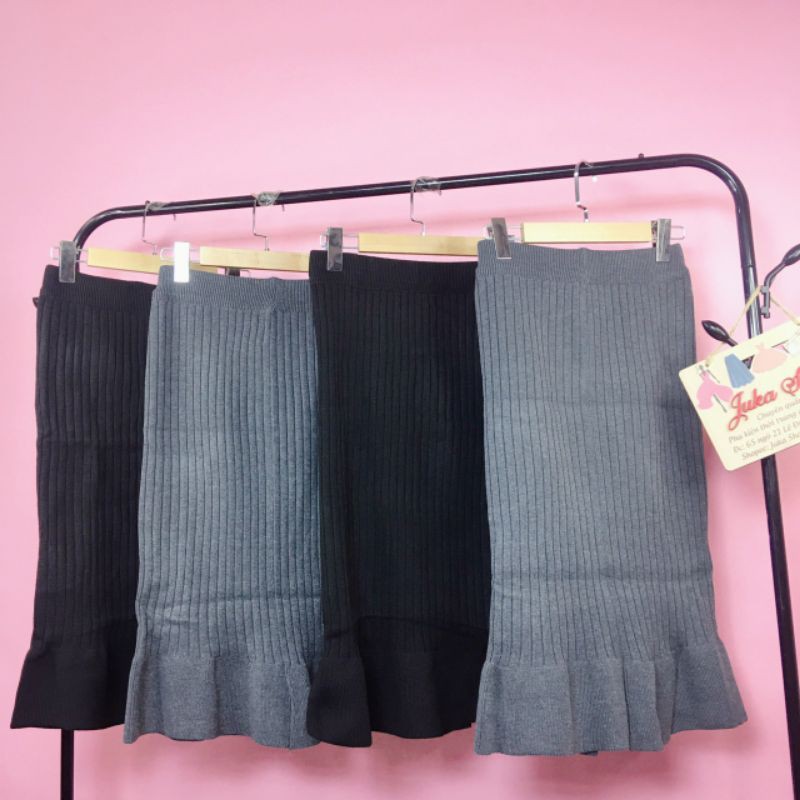 [SẴN] Chân váy len dài đuôi cá hàng quảng châu cao cấp 2 màu đen, xám | BigBuy360 - bigbuy360.vn