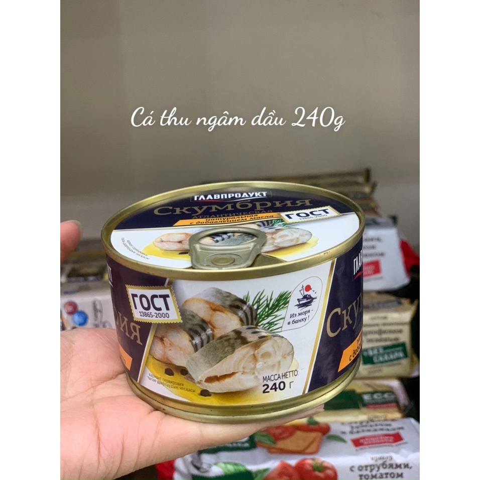 Cá thu ngâm dầu Đại Tây Dương 240g NK Nga