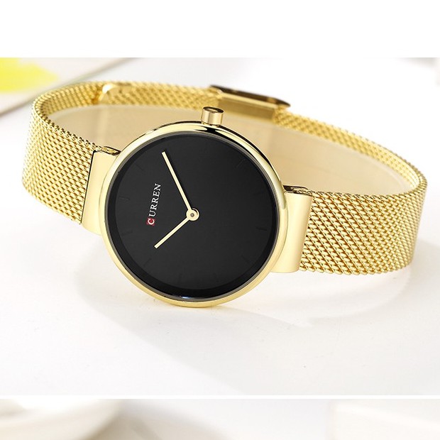 Đồng hồ Quartz CURREN 9016 chất liệu thép không gỉ chống thấm nước thời trang sang trọng cho nữ