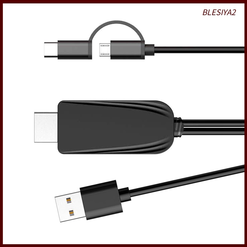 [BLESIYA2]Type C Micro USB to HDMI Cable Adapter for Smartphone to TV/Projector/Monitor