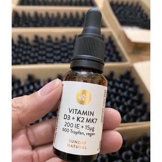 Vitamin D3 + K2 MK7 Sunday Natural 20ml hỗ trợ tăng chiều cao cho bé từ 0 - 4 tuổi