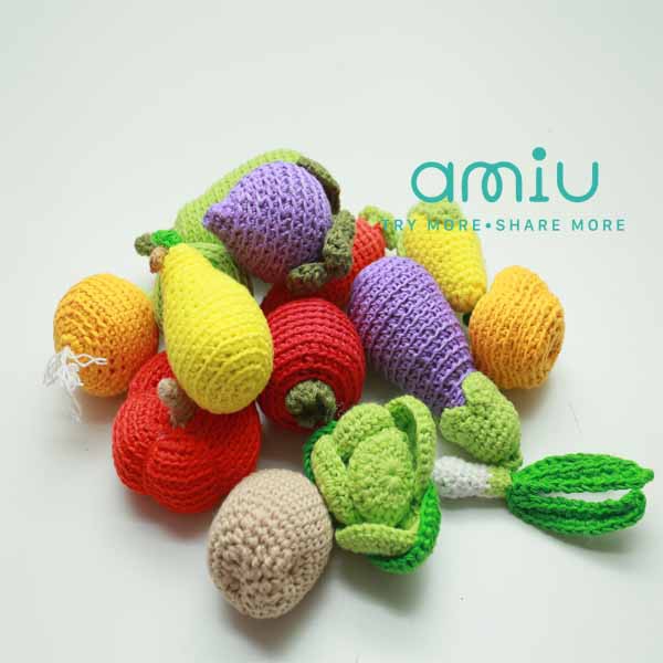 BỘ ĐỒ CHƠI RAU CỦ QUẢ BẰNG LEN CAO CẤP - QUÀ TẶNG AN TOÀN CHO BÉ YÊU