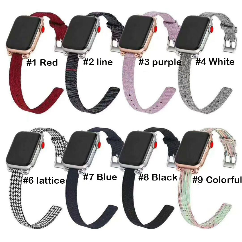 Dây Đeo Nylon Dáng Vuông Cho Đồng Hồ Thông Minh Apple Watch Series 5 4 3 2 1 Iwatch 40mm 44mm 38mm 42mm