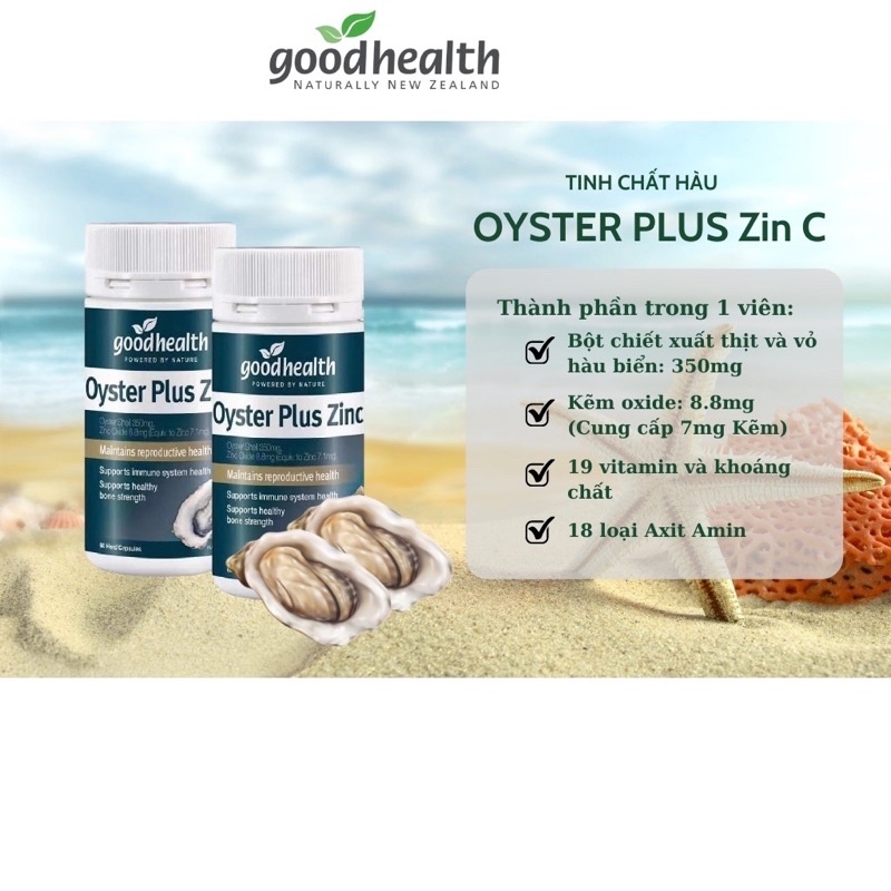 Tinh chất hàu biển Úc Oyster Plus Zinc (60 viên) tăng cường sinh lý & hỗ trợ nam giới