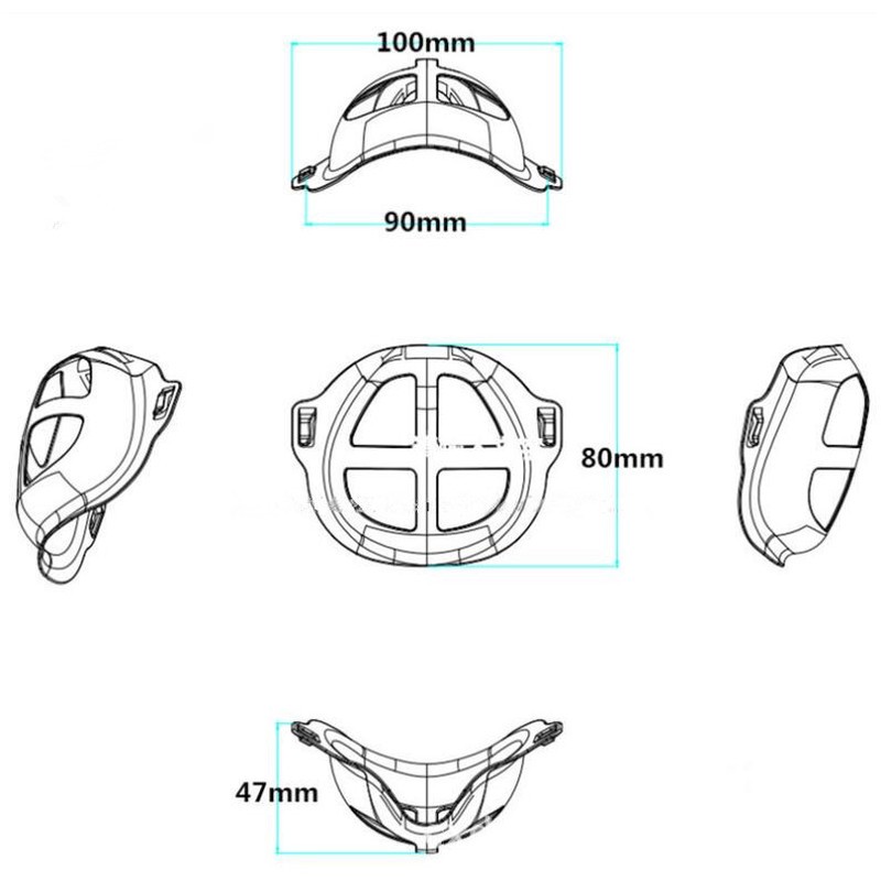 5 miếng mặt nạ thở 3D có sẵn để hỗ trợ khung đệm khí bên trong của mặt nạ