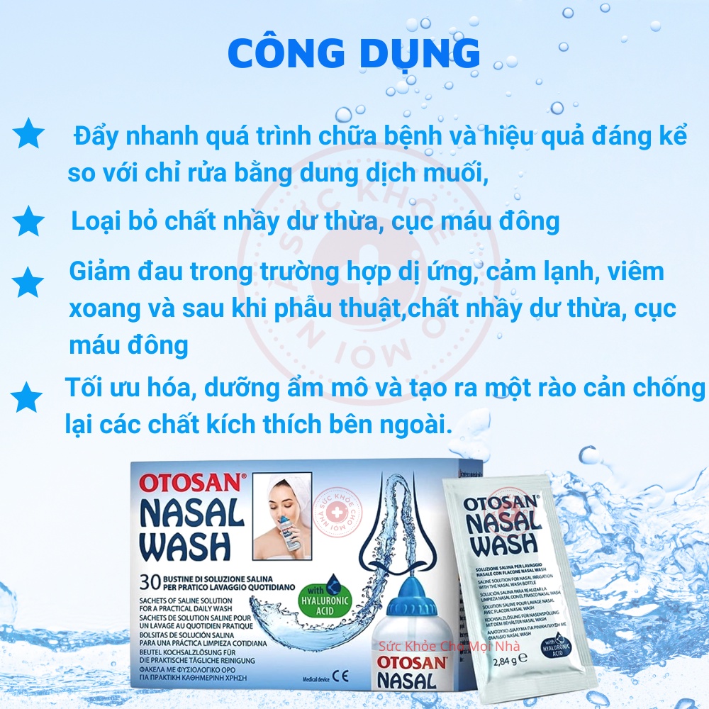 Otansan Nasal Wash. Muối rửa mũi vệ sinh mũi hàng ngày giúp giảm nghẹt mũi xoang mũi hen suyễn hộp 30 gói