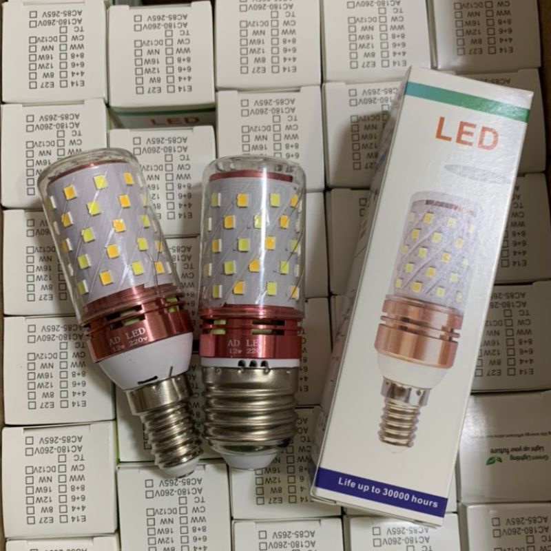 Bóng đèn Led Bắp Ngô 3 Chế Độ 12w E27 E14