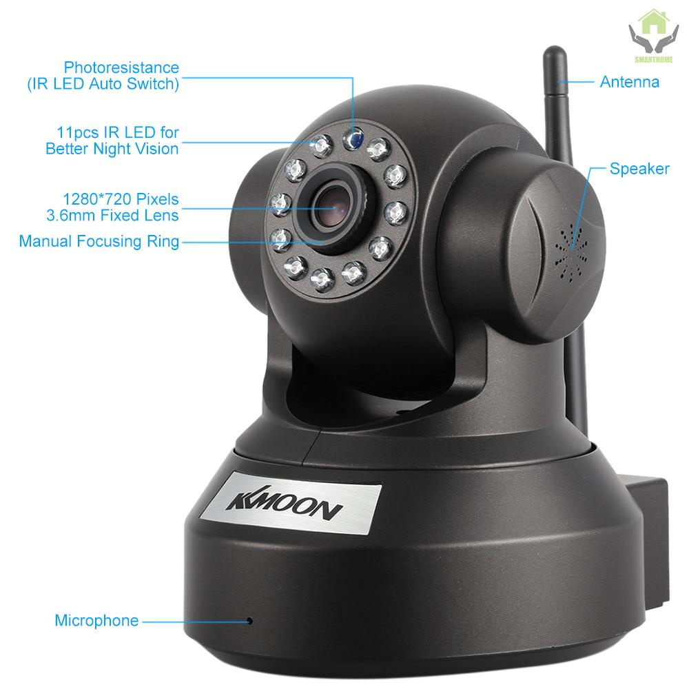 Camera Ip Wifi Không Dây Kkmoon 720p Hd H.264 1mp Pnp P2P Ap | BigBuy360 - bigbuy360.vn