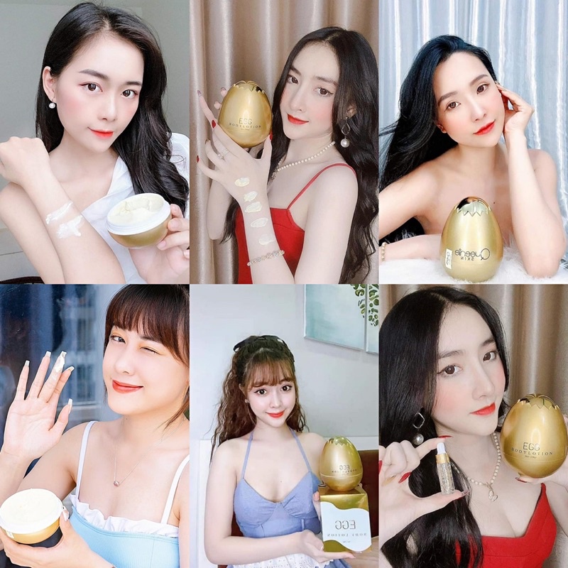 [Tặng tắm trắng]Kem Body Trứng Vàng Egg Body Lotion QUEENIE SKIN