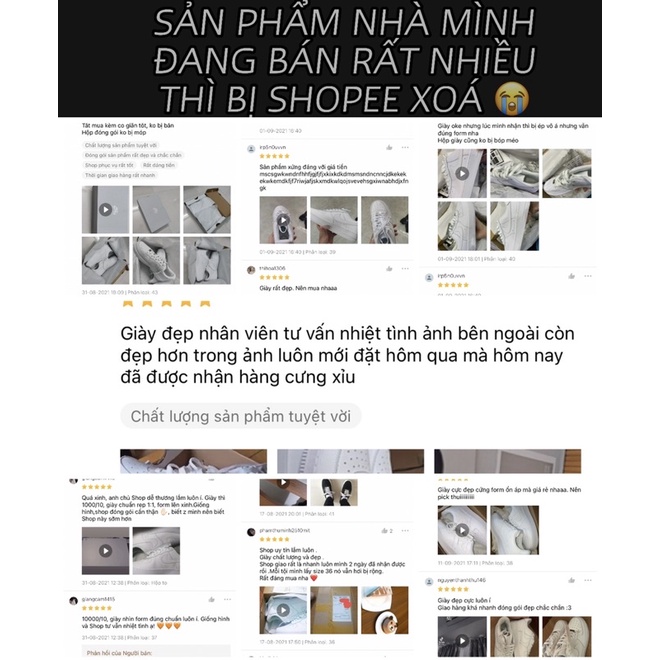 Giày thể thao af1 trắng đế cao buộc dây kèm phụ kiện