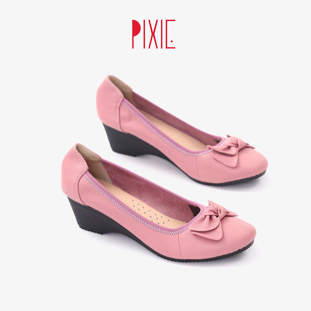 Giày Búp Bê Đế Xuồng 3cm Da Thật Êm Chân Màu Đen Pixie X461