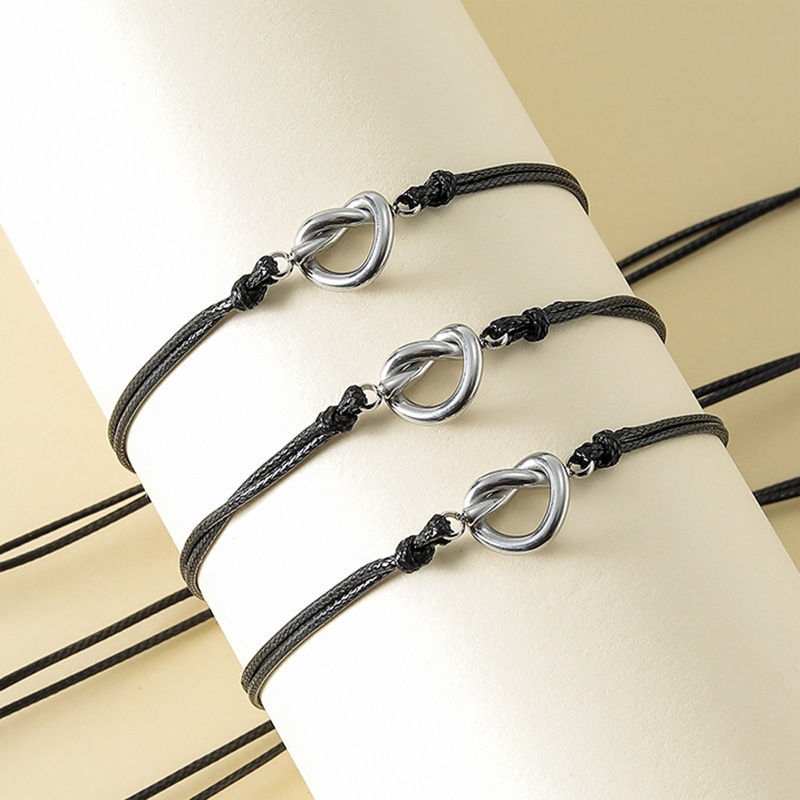 1 Set Vòng Cổ Thắt Nút Hình Trái Tim Bằng Thép Không Gỉ Phong Cách Âu Mỹ Sáng Tạo