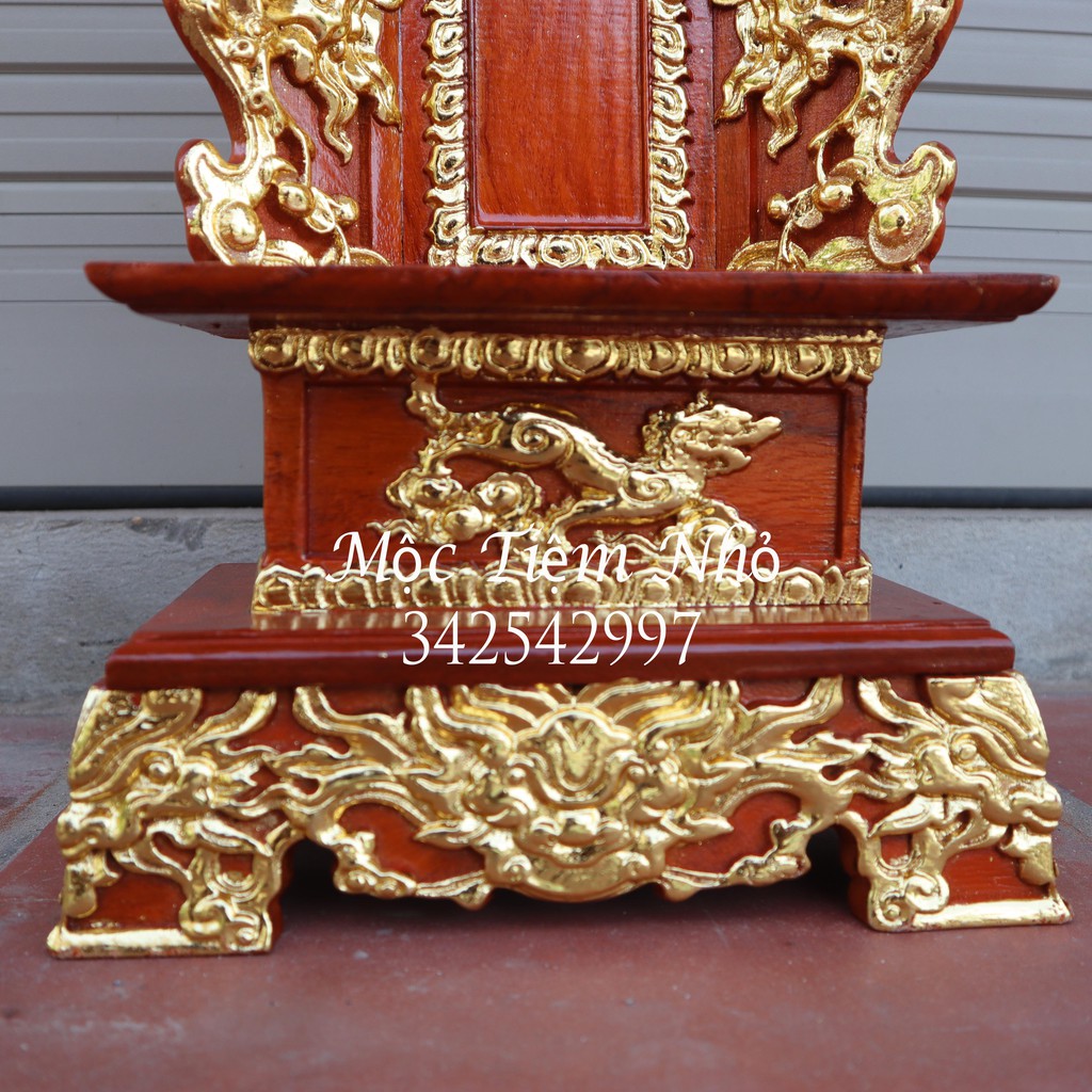 Bài vị thờ cúng gia tiên gỗ gõ cao 61cm ngang 25 sâu 15cm