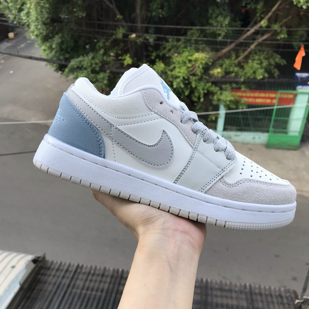 [Full Box + Bill+ Tag] Giày Thể Thao AIR JORDAN 1 Low Paris thấp cổ màu xám xanh (Freeship)