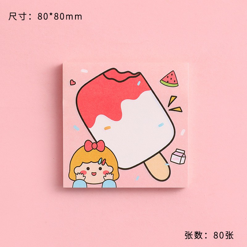 Giấy note 80 tờ cầm tay nhỏ gọn tiện lợi đủ họa tiết cute cùng nhiều màu sắc đáng yêu cho mọi lứa tuổi