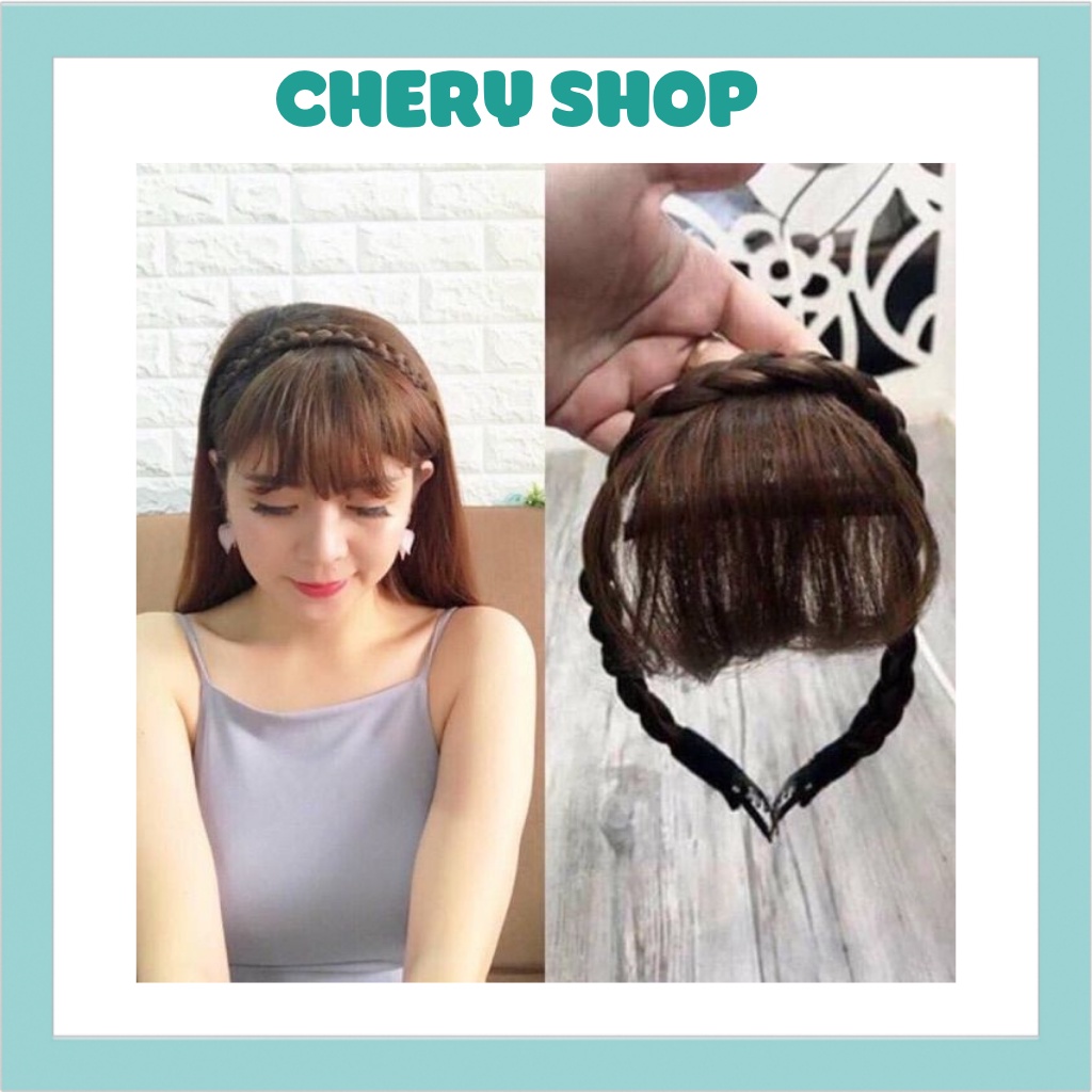 Tóc giả mái thưa 💄 FREESHIP 💄 mái thưa thắt bính 2 kẹp bấm