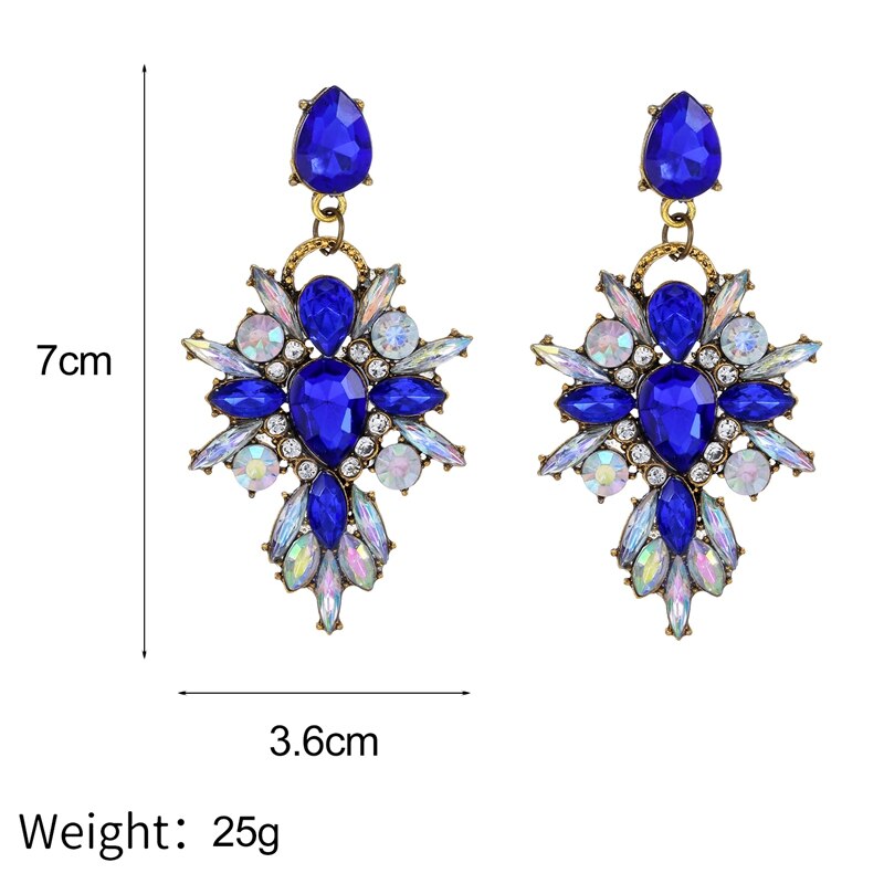 Rhinestone Long Dangle Earring for Women Crystal Vintage Drop Earring Fashion Jewelry #5040
