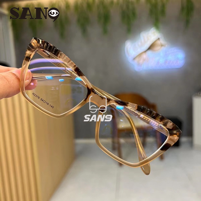 Mắt Kính Chống Ánh Sáng Xanh Gọng Mắt Mèo To Phong Cách Âu Mỹ (San9)